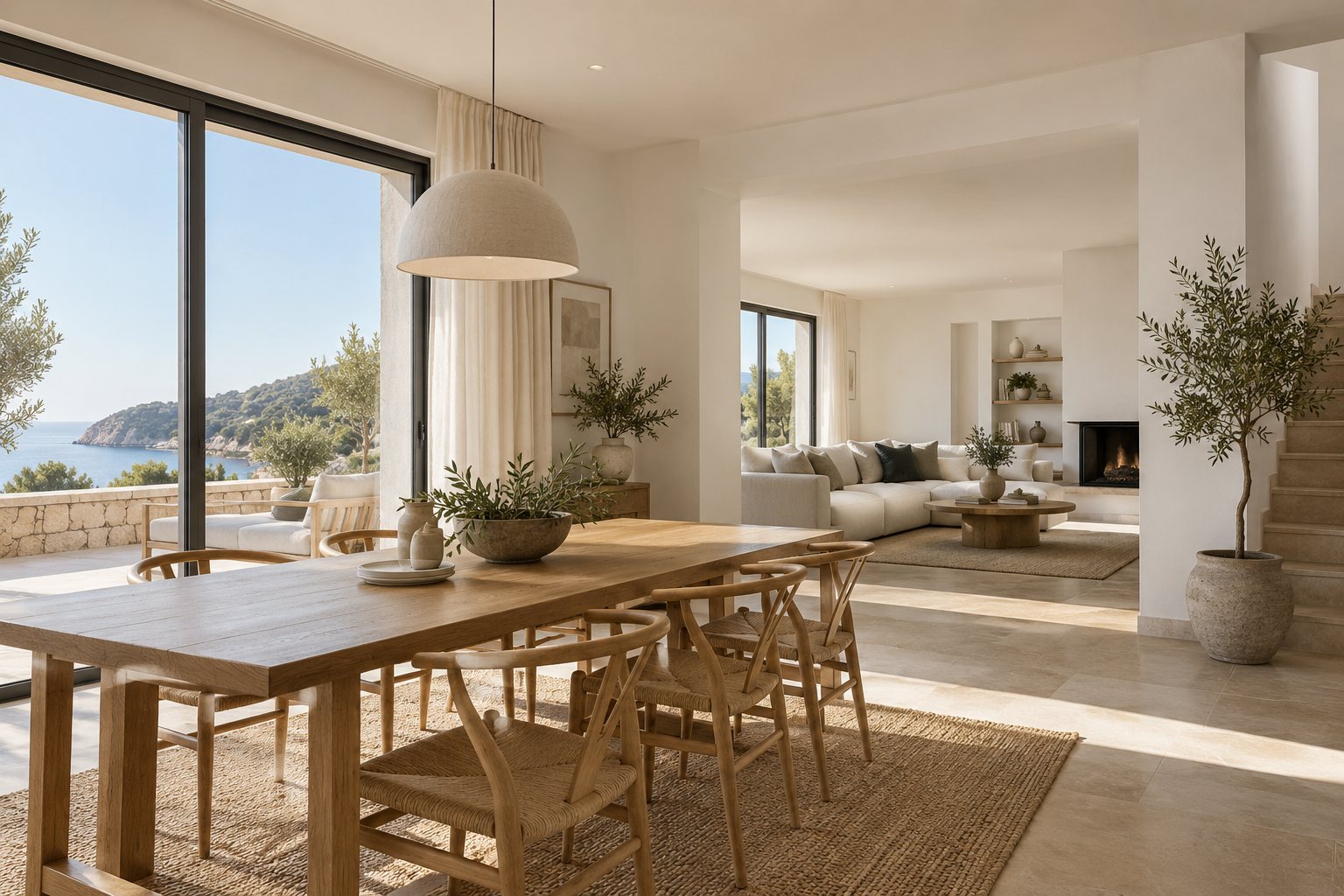 Interior luminoso de una vivienda contemporánea